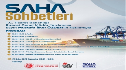 SAHA Sohbetler | Ticaret Bakanlığı’nın İhracat Süreçleri ve Devlet Destekleri, 28 Şubat 2024 (Çevrimiçi)